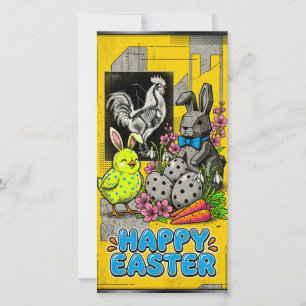 Festiva Tarjeta retro brillante que celebra la Pascua 