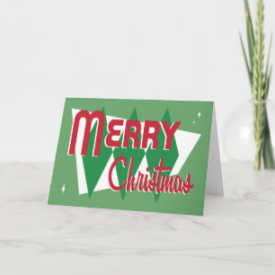 Festiva Tarjeta Retro Green Navidades
