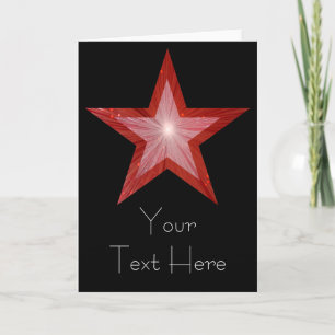 Festiva Tarjeta roja de la estrella 'Tu texto' vertical ne