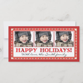 Festiva Tarjeta roja de la foto de la raya 3