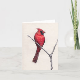 Festiva Tarjeta roja en blanco del cardenal