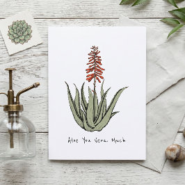 Festiva Tarjeta Romántica Aloe Te Quiero Mucho Planta