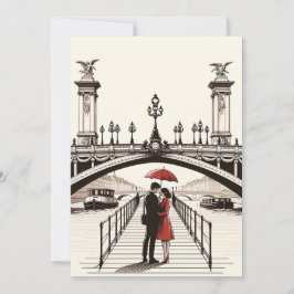 Festiva Tarjeta Romántica de Amor Parisino - Celebra Tu Am