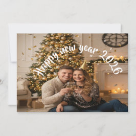 Festiva Tarjeta Romántica de Año Nuevo Celebrando nuestro
