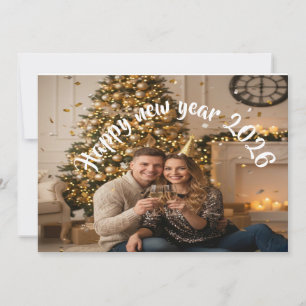 Festiva Tarjeta Romántica de Año Nuevo Celebrando nuestro 