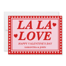 Tarjeta Romántica de San Valentín La La Love