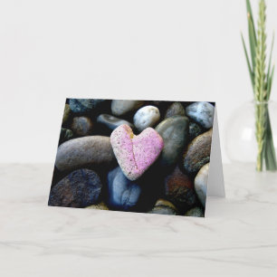 Festiva Tarjeta Rosa Corazón De Piedra