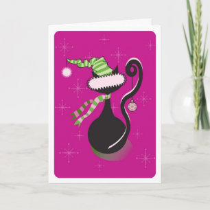 Festiva Tarjeta rosa de Santa Kitty