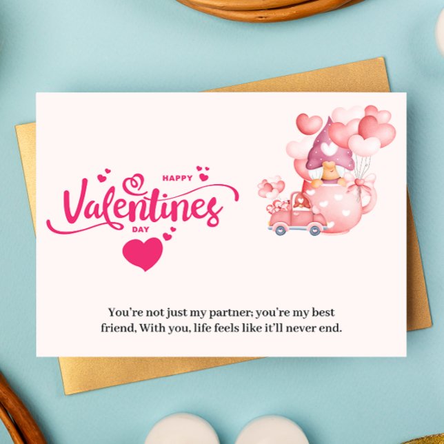 Festiva Tarjeta rosa del día de San Valentín (pink Valentine's Card)