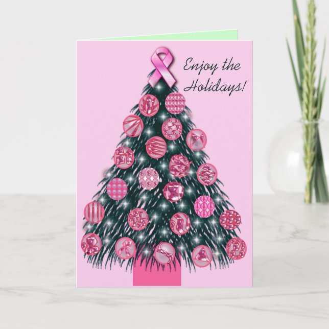 Festiva Tarjeta rosada del día de fiesta de la cinta (Anverso)