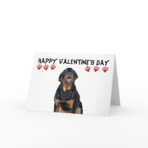 Tarjeta Rottweiler Grumpy el día de San Valentín