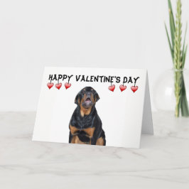 Festiva Tarjeta Rottweiler Grumpy el día de San Valentín