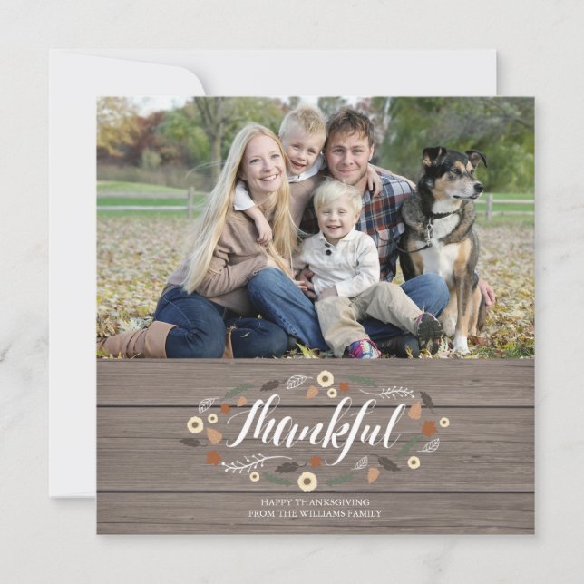 Festiva Tarjeta Rustica de Fotos de Acción de Gracias (Anverso)