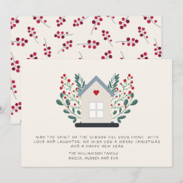 Festiva Tarjeta rústica para Navidades de Berries y Countr