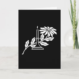 Festiva Tarjeta - Saludo - Imagen de vela y flor