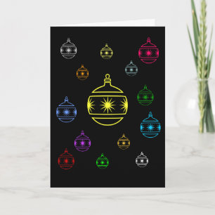 Festiva Tarjeta - Saludo - Ornamentos de árbol de vacacion