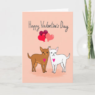 Festiva Tarjeta San Valentín Chihuahua - perros lindos
