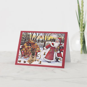 Festiva Tarjeta Santa Bears para Navidades de Pastor Alema