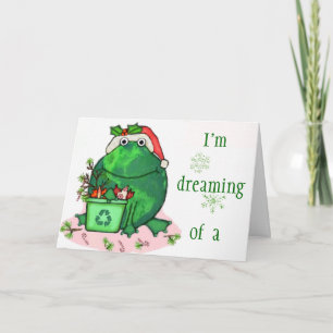 Festiva Tarjeta Santa Frog para Navidades del Medio Ambien