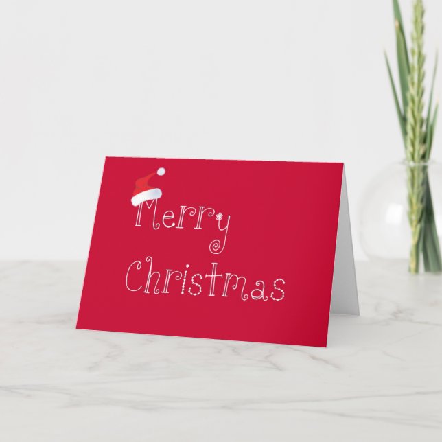 Festiva Tarjeta Santa Hat para navidades (Anverso)