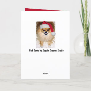 Festiva Tarjeta Santa Pomerania para "Navidades con madera