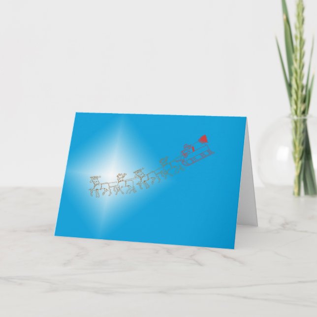 Festiva Tarjeta - Santa y Sleigh (Anverso)