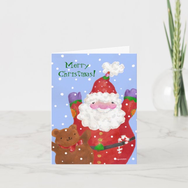 Festiva Tarjeta Santa y Teddy (Anverso)