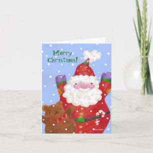 Festiva Tarjeta Santa y Teddy