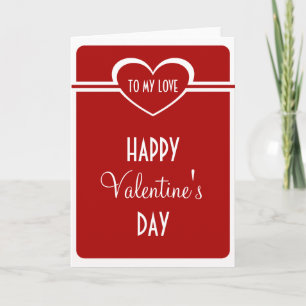 Festiva Tarjeta simple de El día de San Valentín cardíaco,