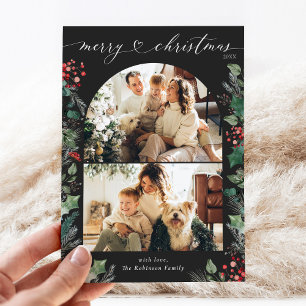 Festiva Tarjeta simple de Navidades de fotografía bohemias