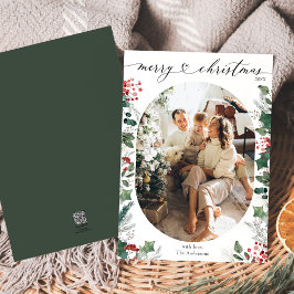 Festiva Tarjeta simple de Navidades de fotografía botánica