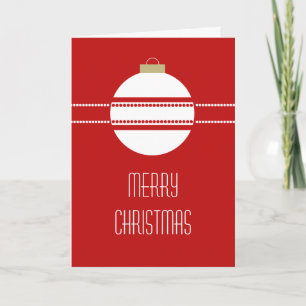 Festiva Tarjeta simple de Navidades de ornamentos de Moda,