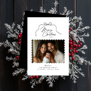 Festiva Tarjeta simple de Navidades fotográficos en vieira