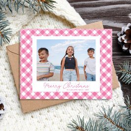 Festiva Tarjeta simple de Navidades rosados modernos