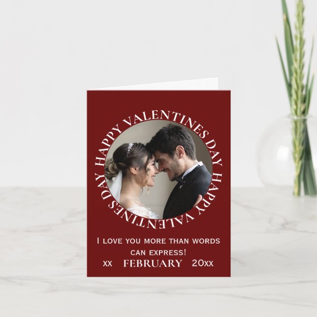 Festiva Tarjeta simple plegable de San Valentín con foto d (Anverso)
