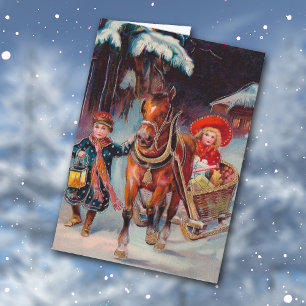 Festiva Tarjeta Sleigh navidades