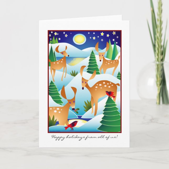 Festiva Tarjeta Snowdeer (Anverso)