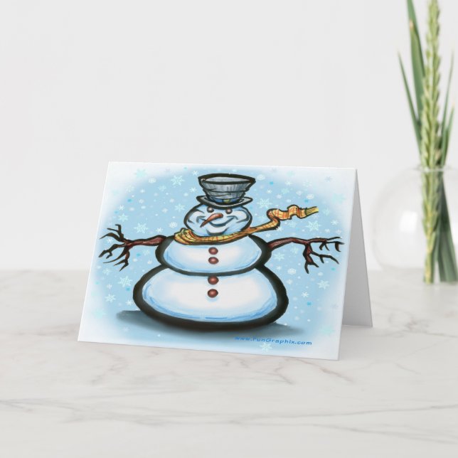 Festiva Tarjeta Snowman (Anverso)