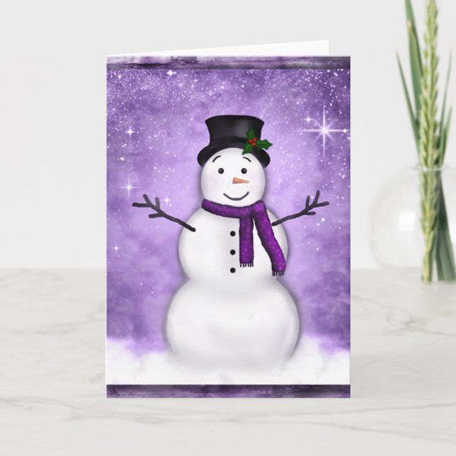 Festiva Tarjeta Snowman (Anverso)