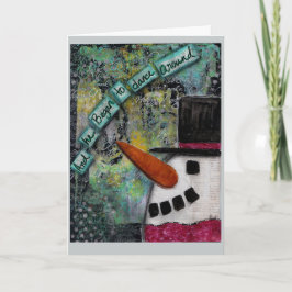 Festiva Tarjeta Snowman - Encantador