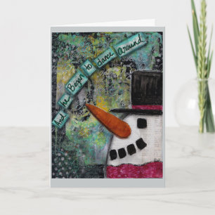 Festiva Tarjeta Snowman - Encantador