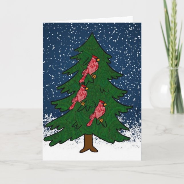 Festiva Tarjeta Snowy Tree Scene (Anverso)