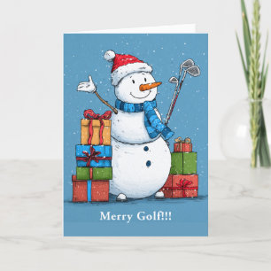 Festiva Tarjeta sonriente de Navidades de Snowman