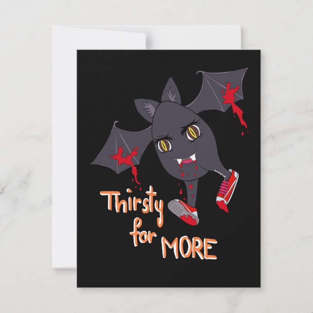 Festiva Tarjeta Spoopy Bat Halloween (Anverso)