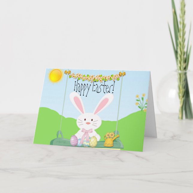 Festiva Tarjeta Springy Happy Easter (Anverso)