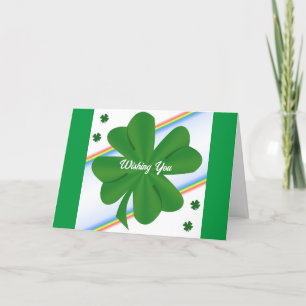 Festiva Tarjeta St. Pat;s Shamrock and Rainbow St. Pat