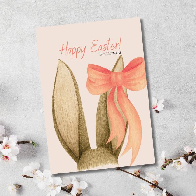 Festiva Tarjeta suave Bunny Energy Easter (Birthday Depot Party Supplies Trendy Stylish Cute
Happy Easter Bunny Ears Peach Bow Greeting Card)