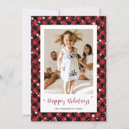 Festiva Tarjeta tradicional de Felices Fiestas con foto de