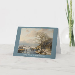 Festiva Tarjeta tradicional del Año Nuevo del paisaje del