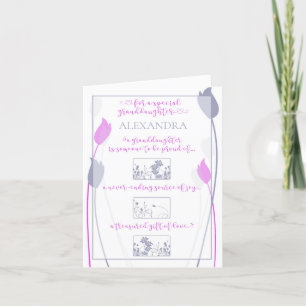Festiva Tarjeta tulipán gris rosa especial